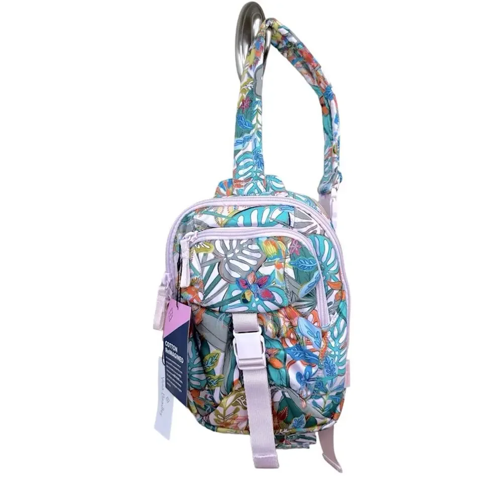 NWT Vera Bradley Women's Cotton Utility Sling Backpack, Rain Forest Canopy